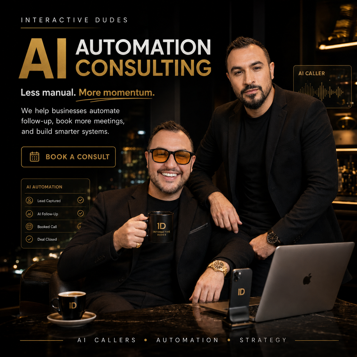 Interactive Dudes founders discussing AI automation