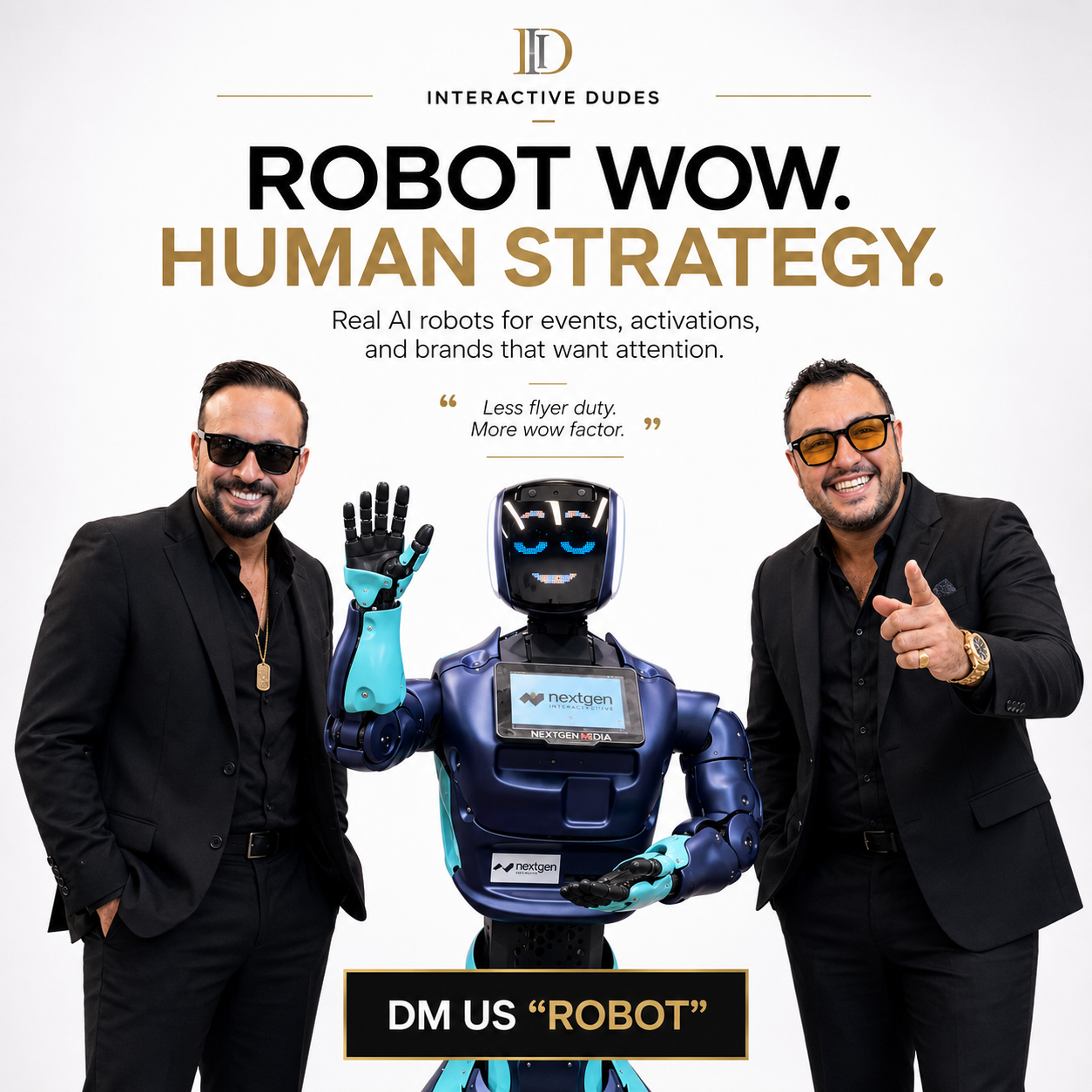 Interactive robot at an event